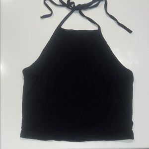 SHEIN Black Halter Crop Top